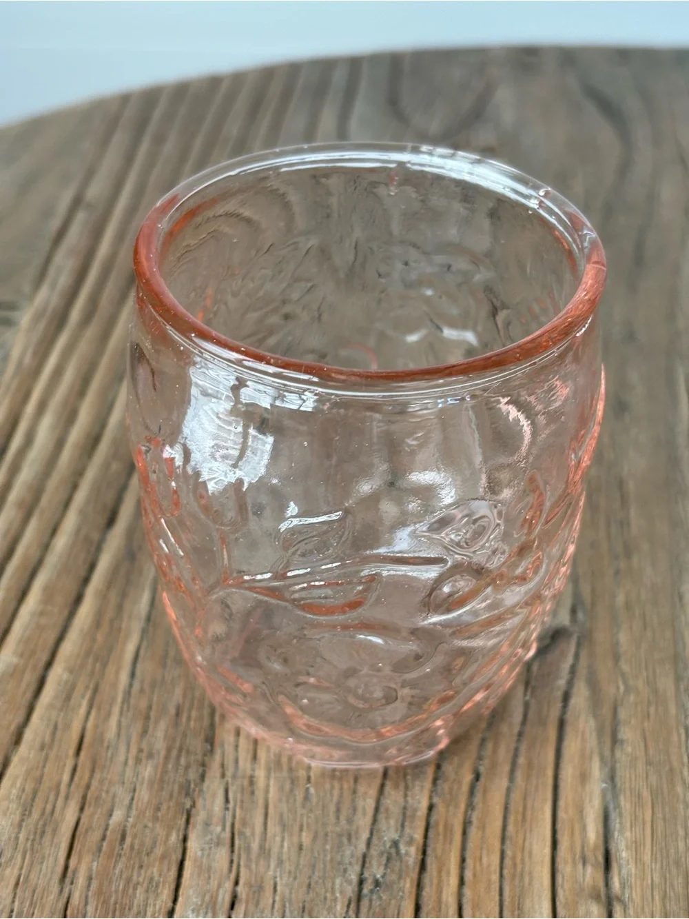 Vintage Pink Floral Depression Glass Bedside Carafe 